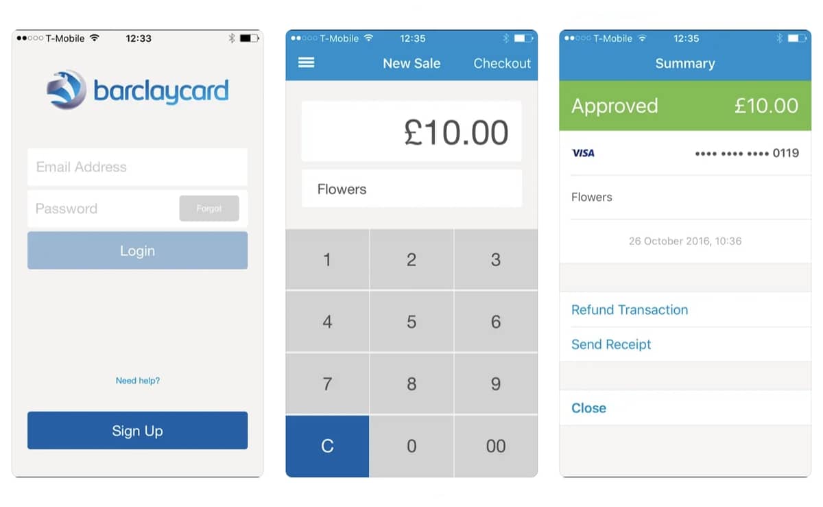 The Barclaycard Anywhere app is very basic Barclaycard Anywhere app screens