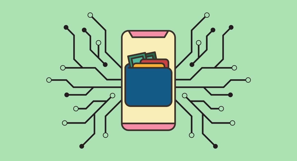 digital money on smartphone
