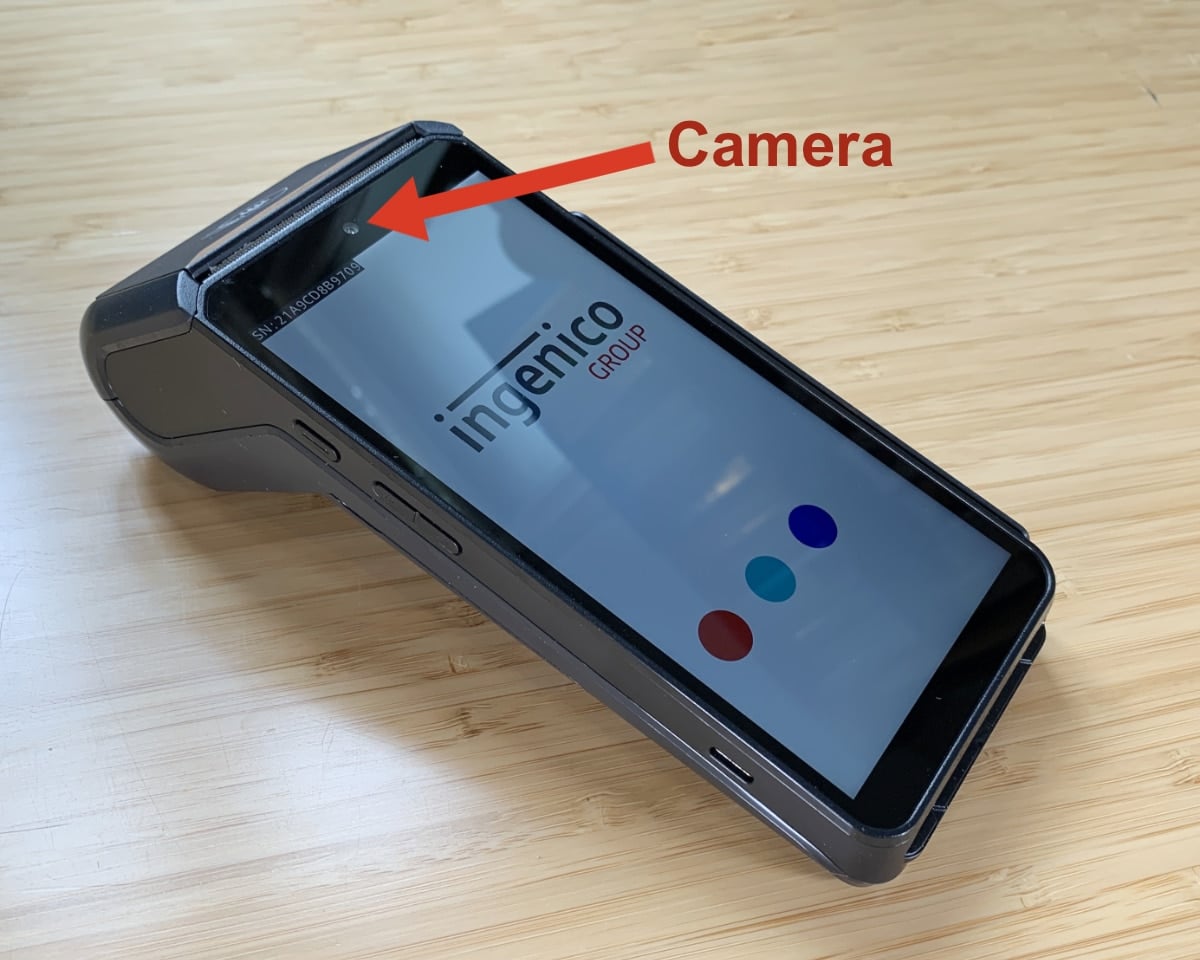 Ingenico Axium DX8000 has a front camera Ingenico Axium DX8000's front camera