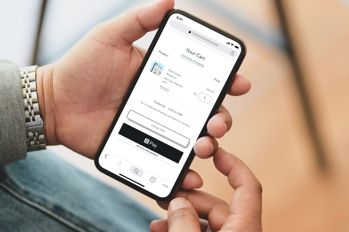 Revolut Pay is a speedy checkout option online Revolut Pay option on a smartphone