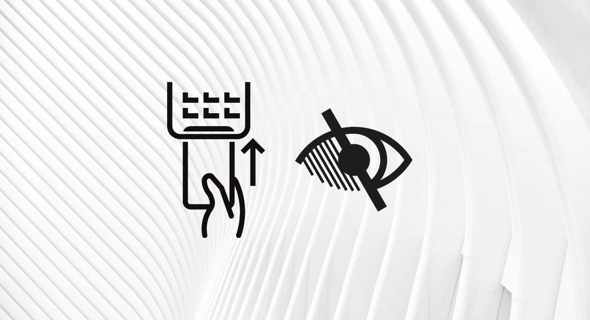 chip card payment and partially sighted eye