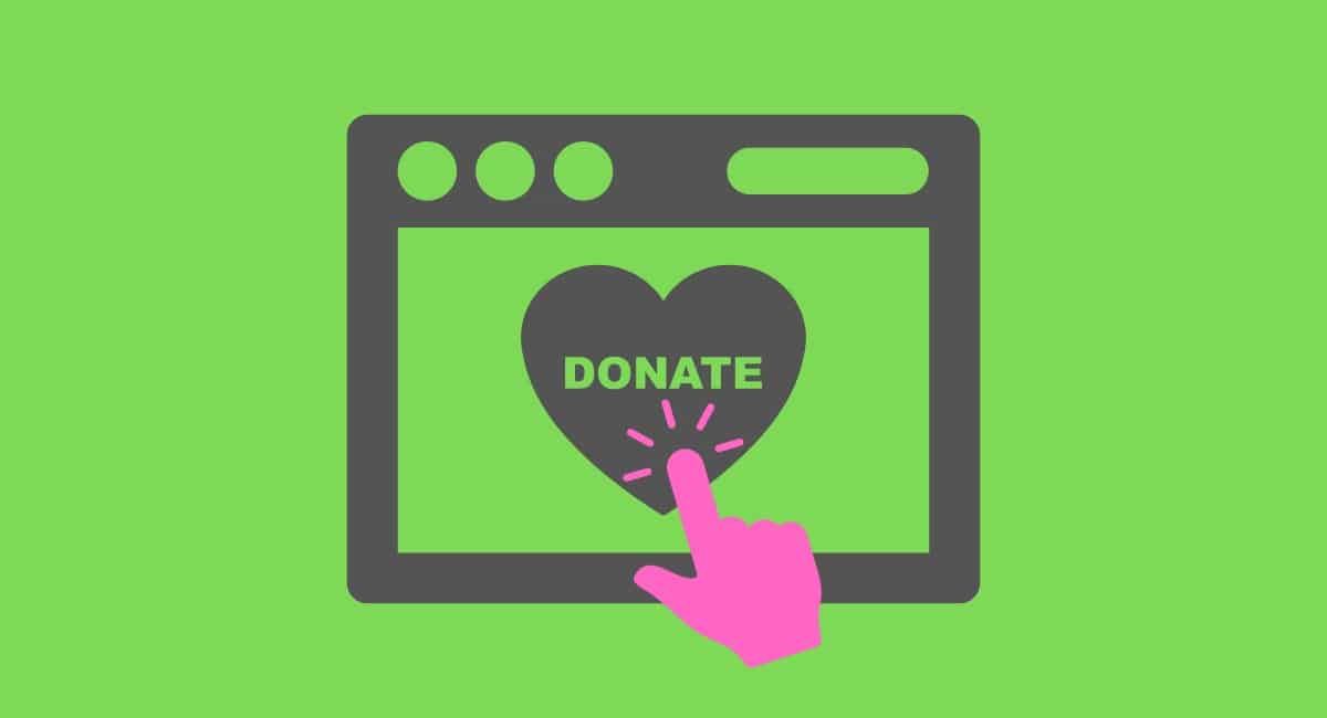 hand tapping online donation heart