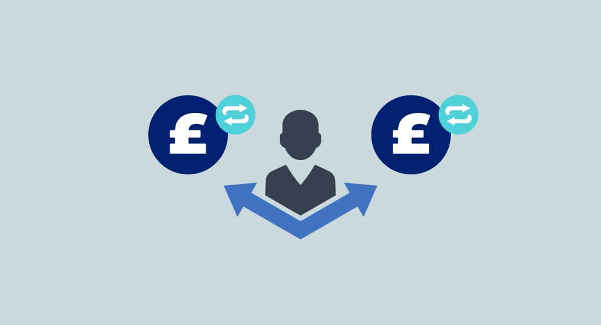 merchant with arrows to two recurring payments in £