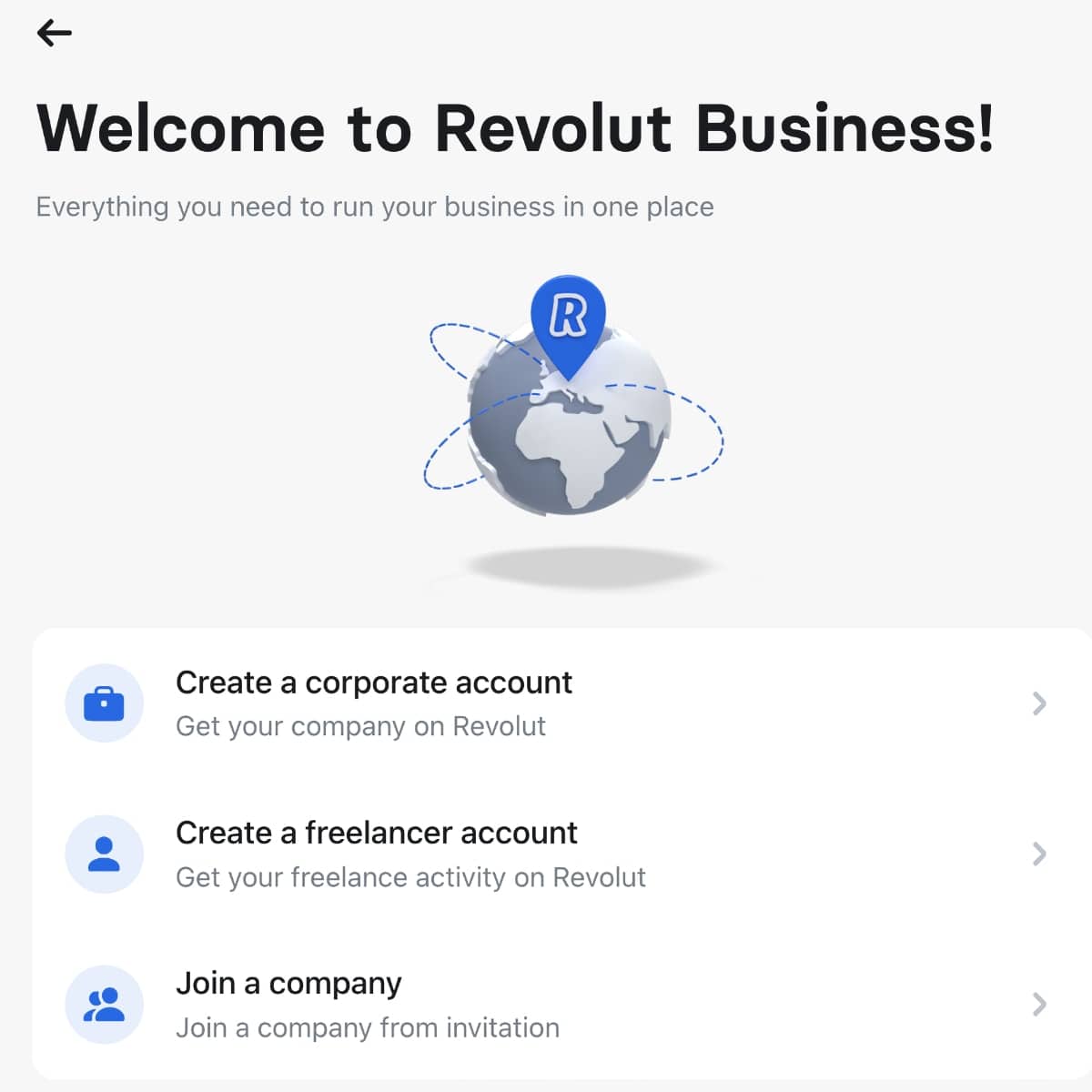The Revolut Business sign-up form is quite straightforward Revolut Business sign-up page
