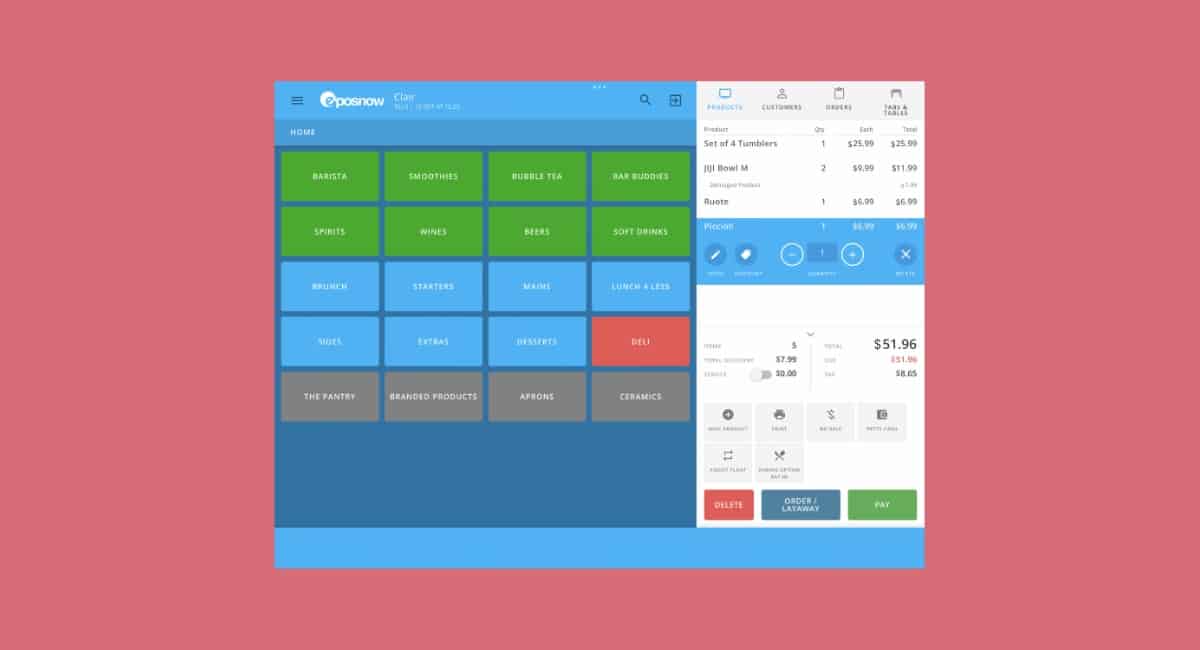 Epos Now Australia POS app interface