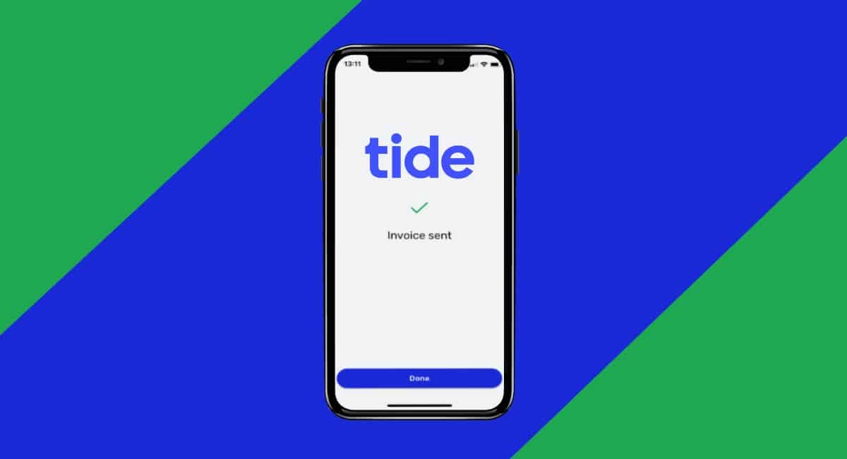 Tide invoice sent on phone screen