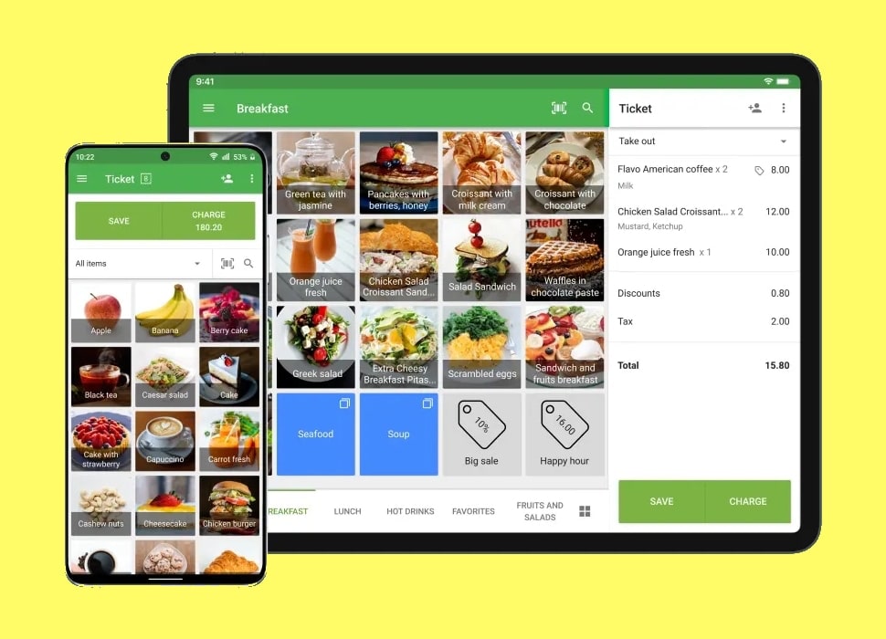 Loyverse restaurant POS menu Loyverse cafe POS food menu