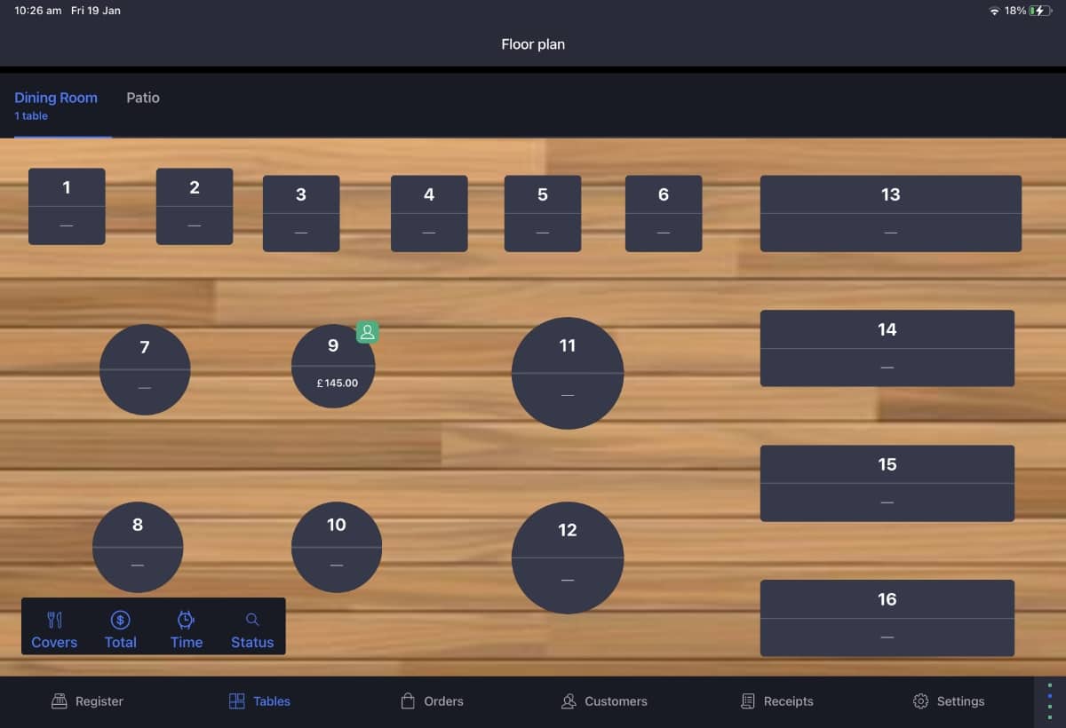 Table plan example in the Lightspeed Restaurant app Lightspeed Restaurant table plan