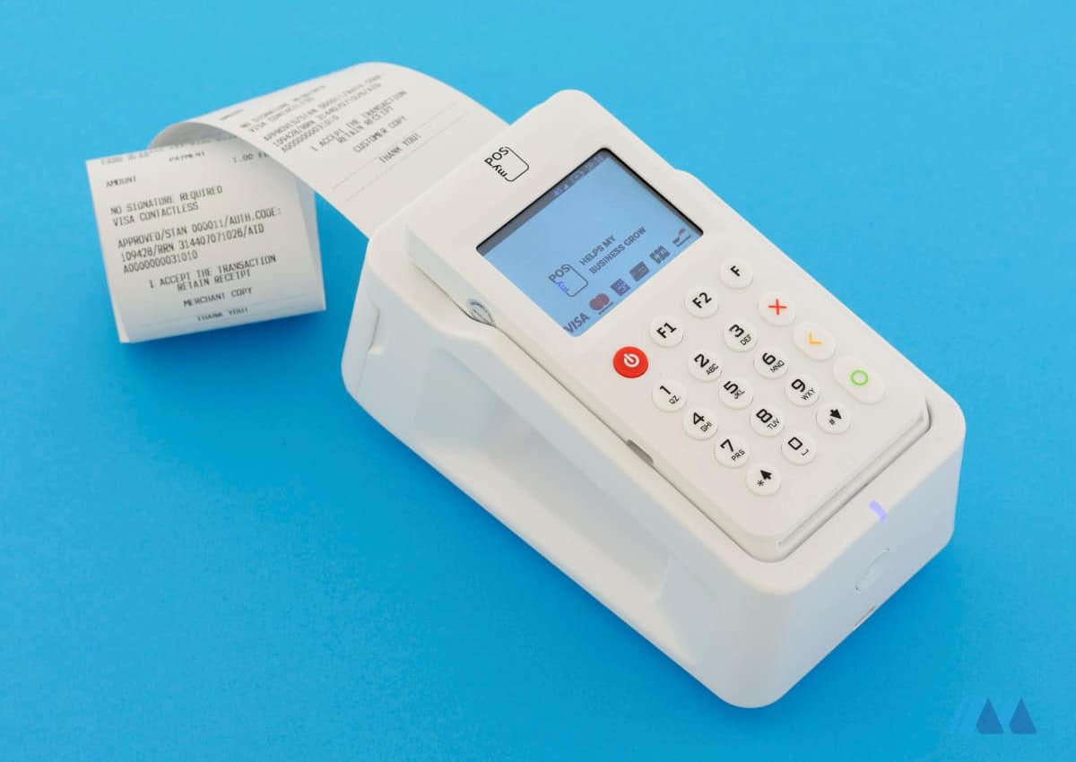 myPOS Go Combo is expensive, but prints receipts myPOS Go Combo with a printed receipt