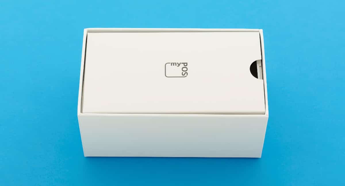 myPOS box with a card machine we tested