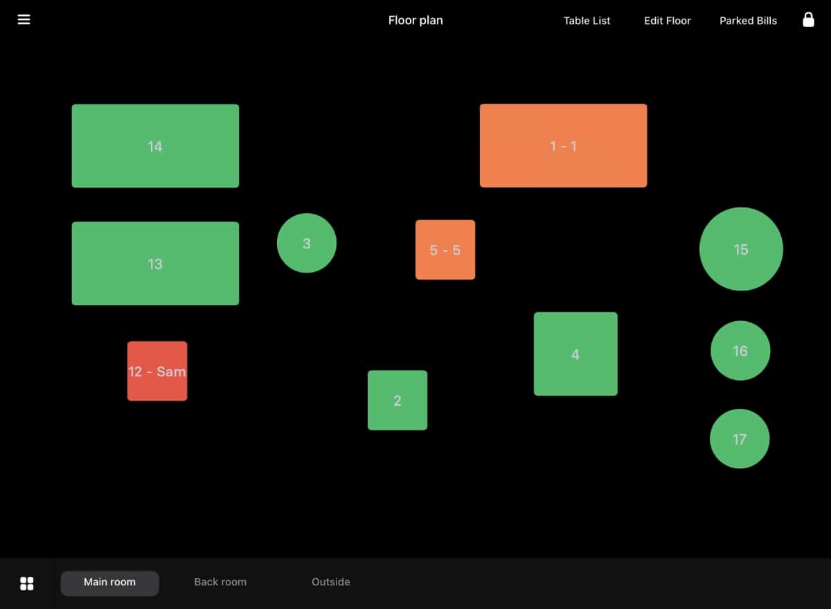 Revolut POS floor plan example