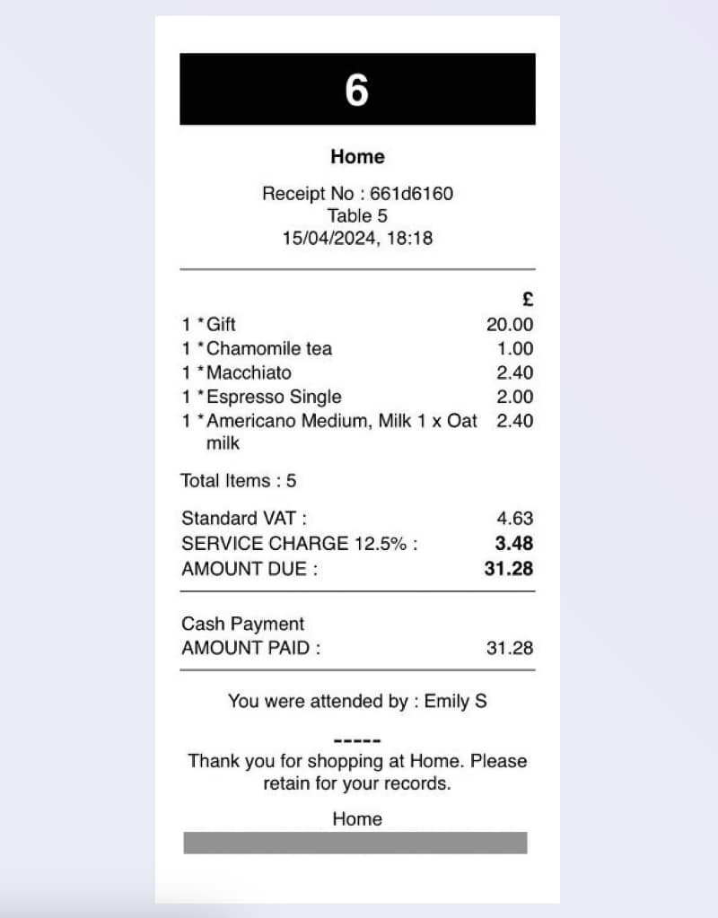 Revolut POS lets you customise receipts