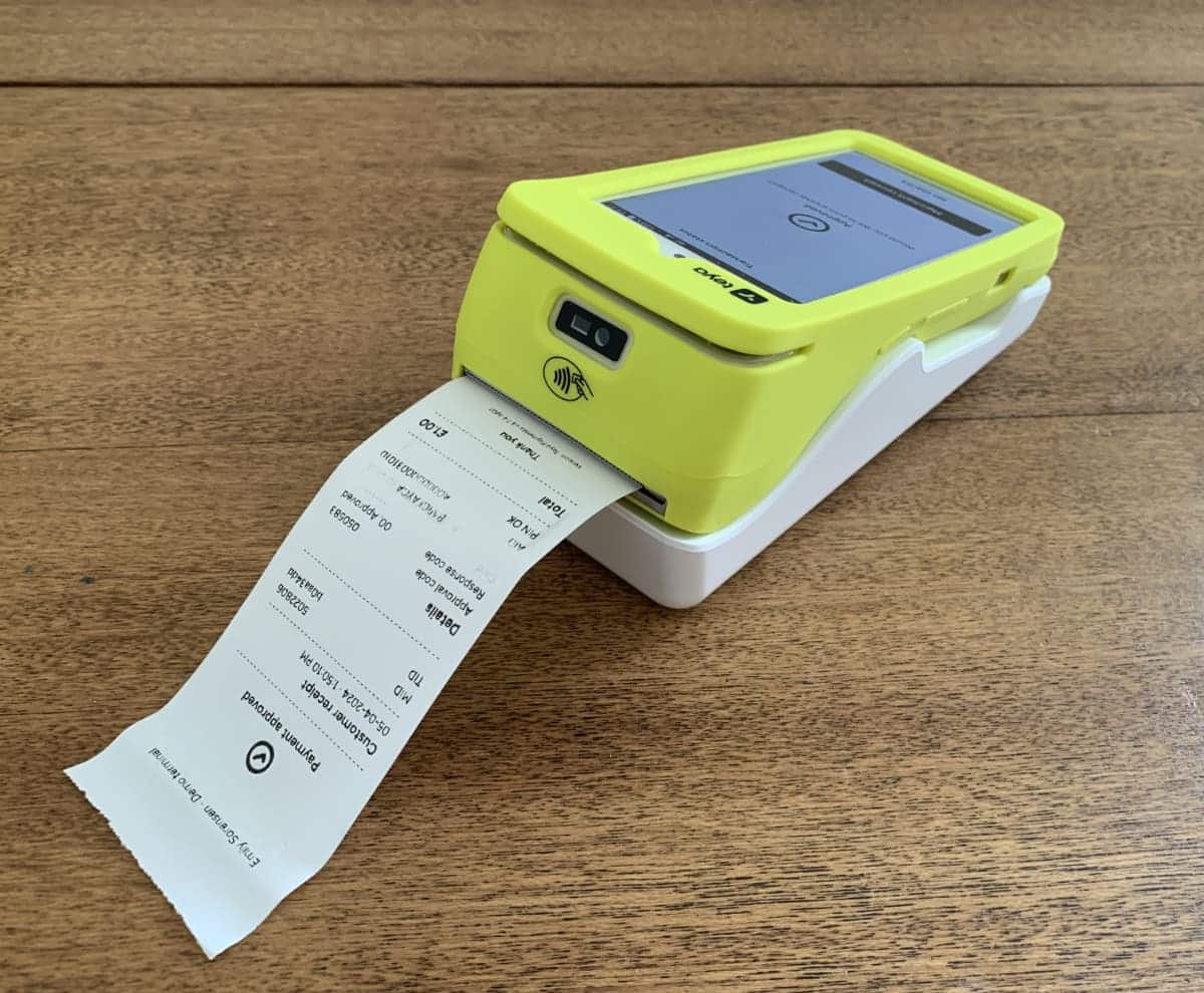 Teya’s card machine prints receipts