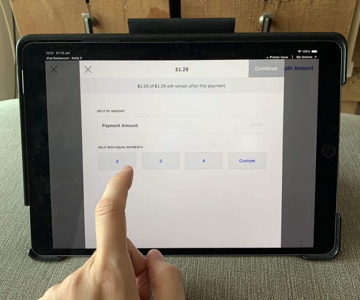 Square for Restaurants has a bill-splitting function alongside more advanced features Square for Restaurants split bill function we tested